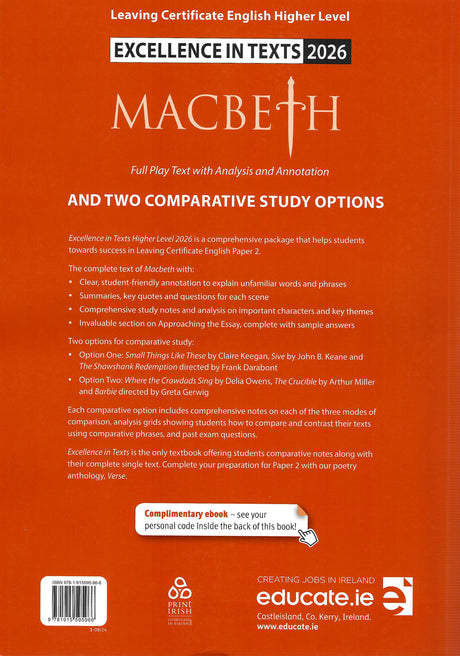 ■ Excellence in Texts - Higher Level - Macbeth 2026 (Aoife’s Notes) by Educate.ie on Schoolbooks.ie