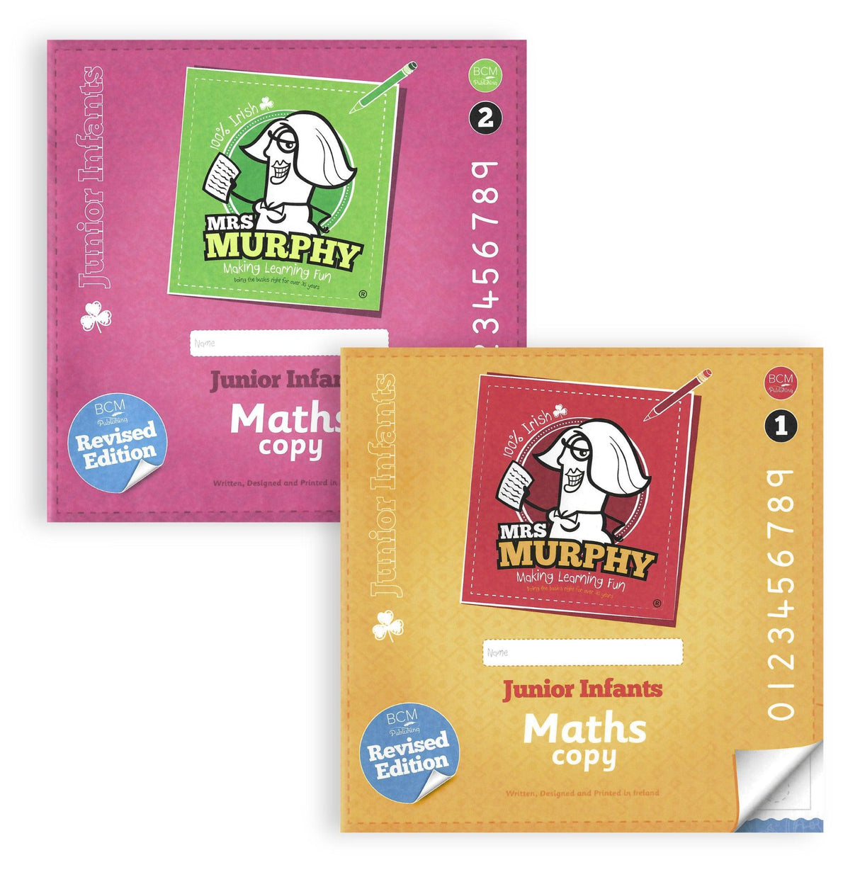 Mrs Murphy's Maths Copies - Pack of 2 - Junior Infants - 2nd / New Edition (2024) by Edco on Schoolbooks.ie