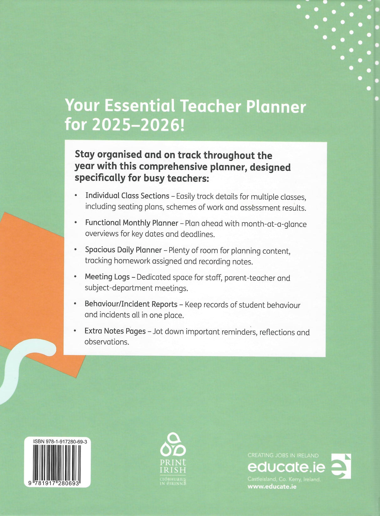 Educate.ie - Post-Primary Teacher Planner 2025-2026 by Educate.ie on Schoolbooks.ie