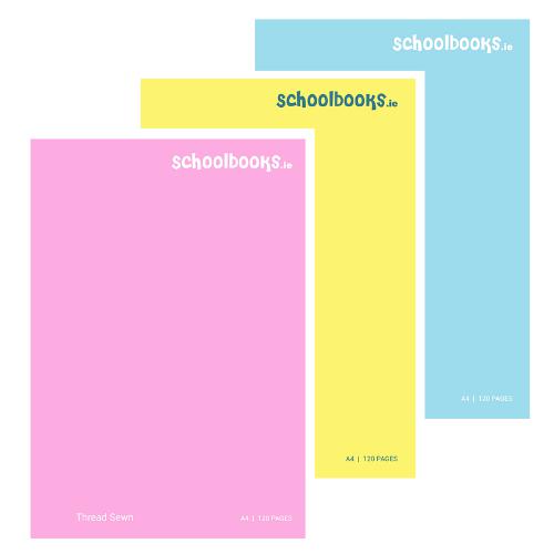 Schoolbooks.ie - A4 Hardback Notebook - 160 Page - 3 Pack - Pastels by Schoolbooks.ie on Schoolbooks.ie