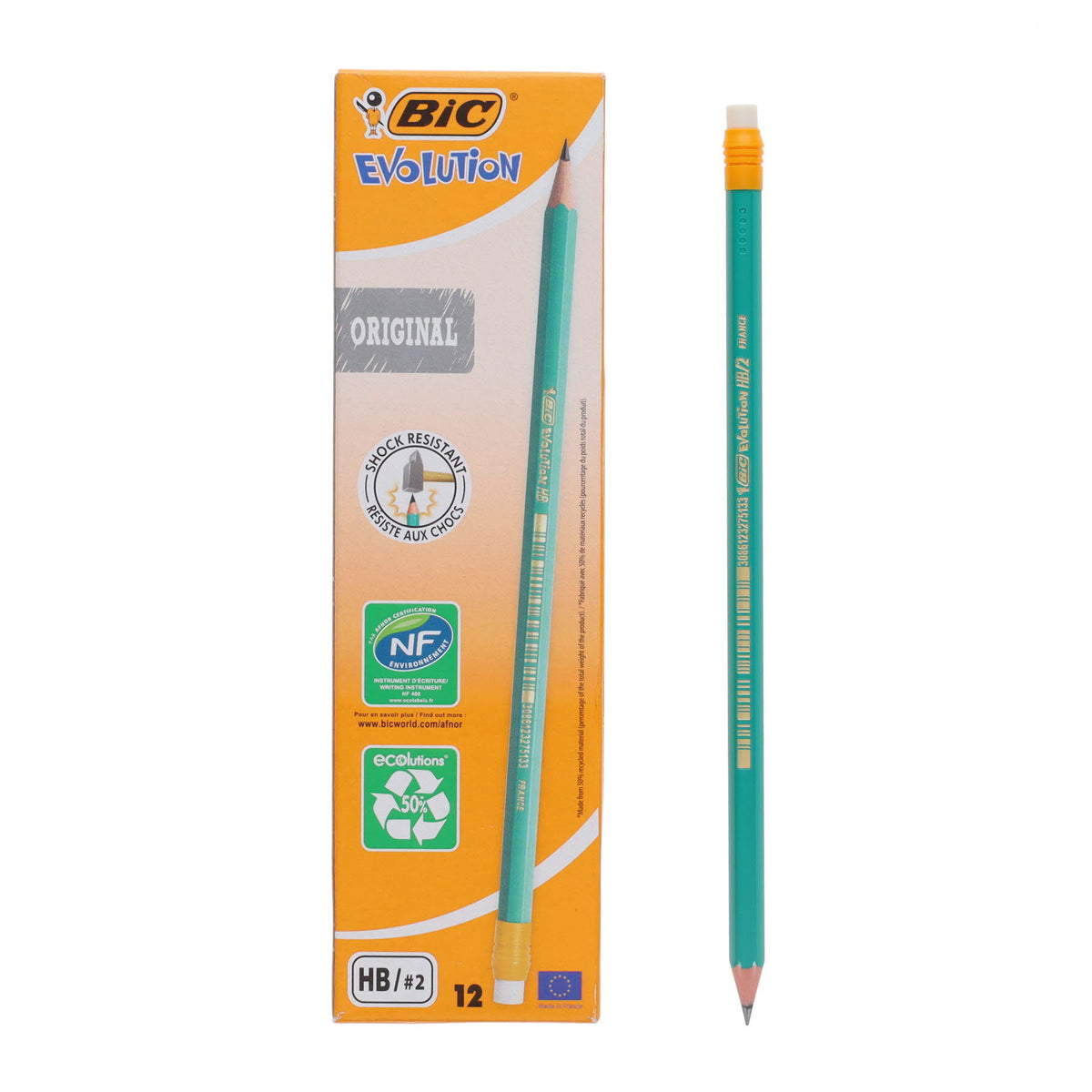 BIC - Evolution Eco - HB - Rubber Tipped Pencils