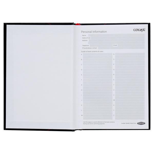 Concept - A6 192 Page Hardcover Index Book by Concept on Schoolbooks.ie