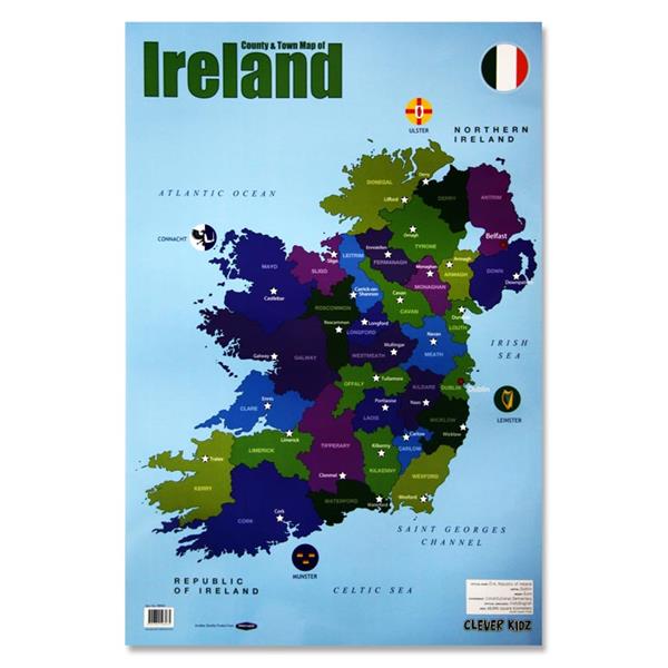 Clever Kidz Wall Chart - Map Of Ireland by Clever Kidz on Schoolbooks.ie