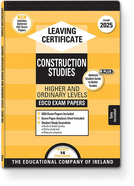 Exam Papers - Leaving Cert - Construction Studies - Higher & Ordinary Levels - Exam 2025 by Edco on Schoolbooks.ie