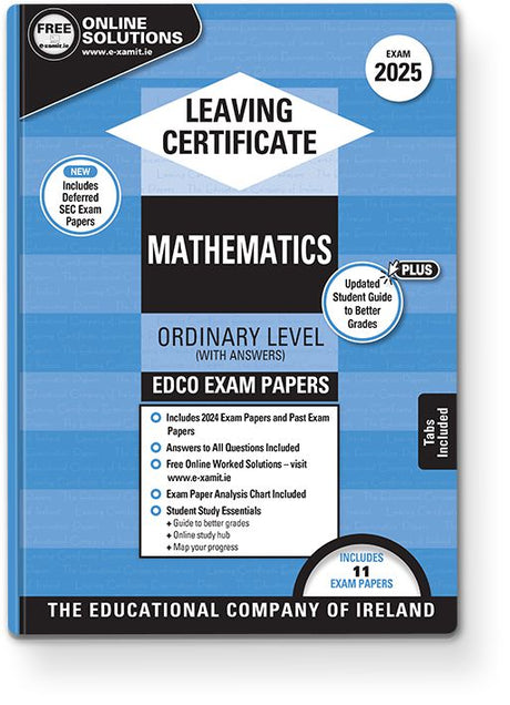 Exam Papers - Leaving Cert - Maths - Ordinary Level - Exam 2025 by Edco on Schoolbooks.ie