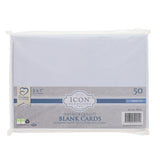 Icon - Cards & Envelopes - 250gsm - 5"x7" - White - Pack of 50 by Icon on Schoolbooks.ie