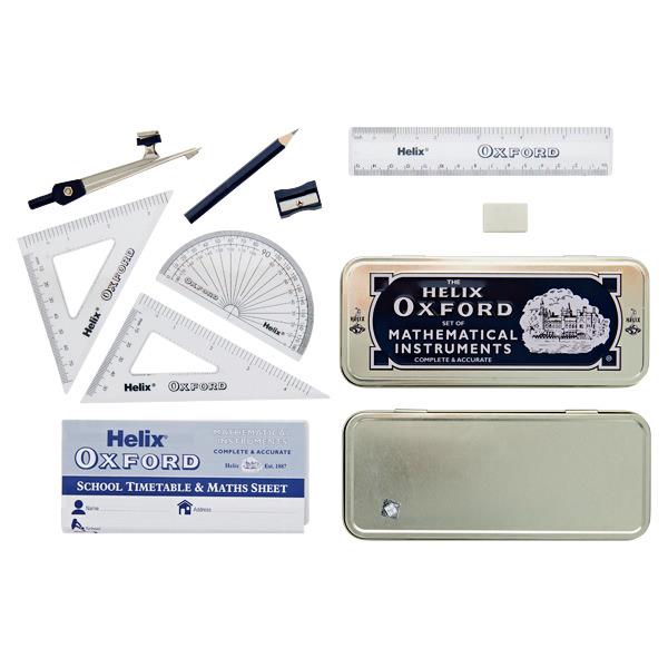 Helix - Oxford Maths / Geometry Set - 9 Piece by Helix on Schoolbooks.ie