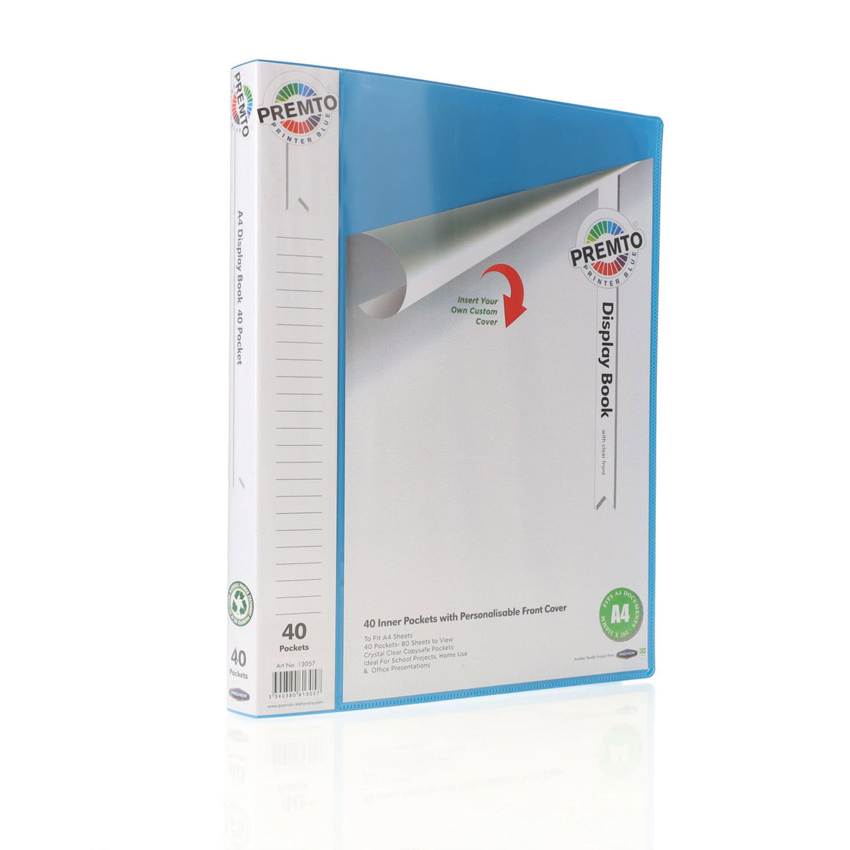 ■ Premto - A4 40 Pocket Display Book - Printer Blue by Premto on Schoolbooks.ie
