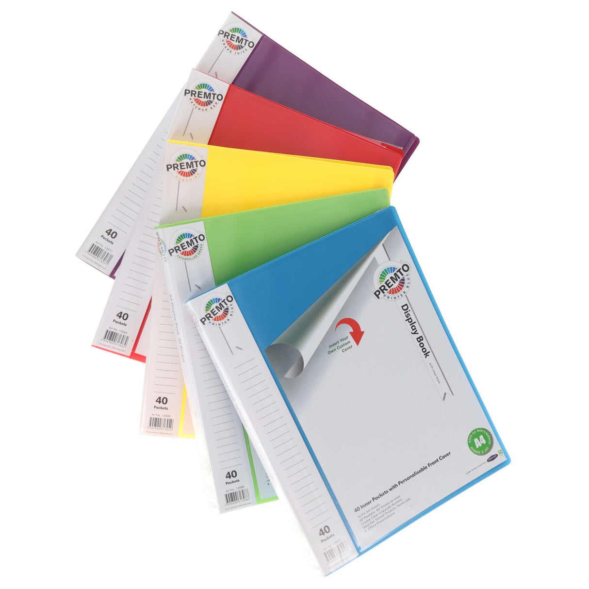 ■ Premto - A4 40 Pocket Display Book - Printer Blue by Premto on Schoolbooks.ie
