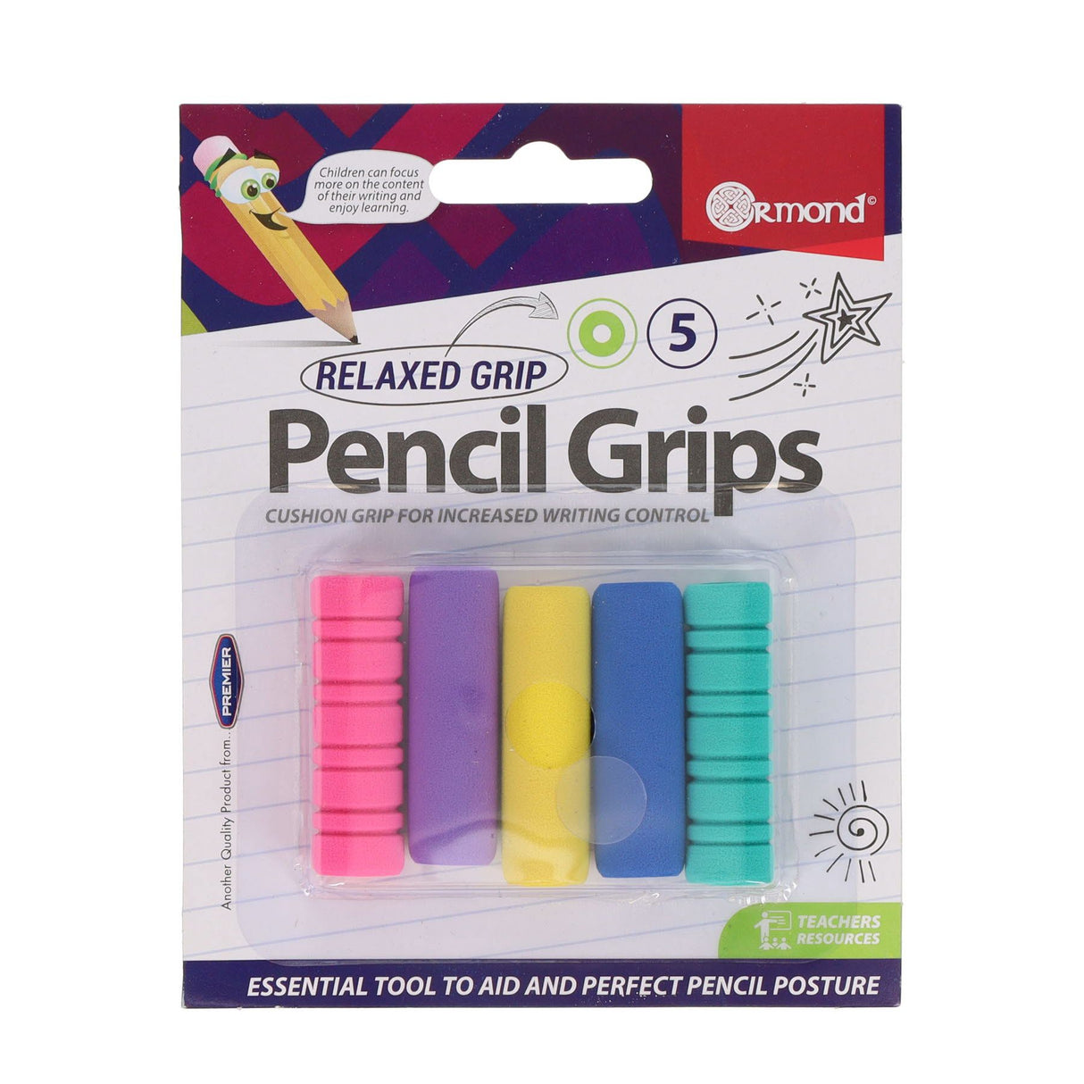 Ormond - Pencil Grips - 5 pack by Ormond on Schoolbooks.ie