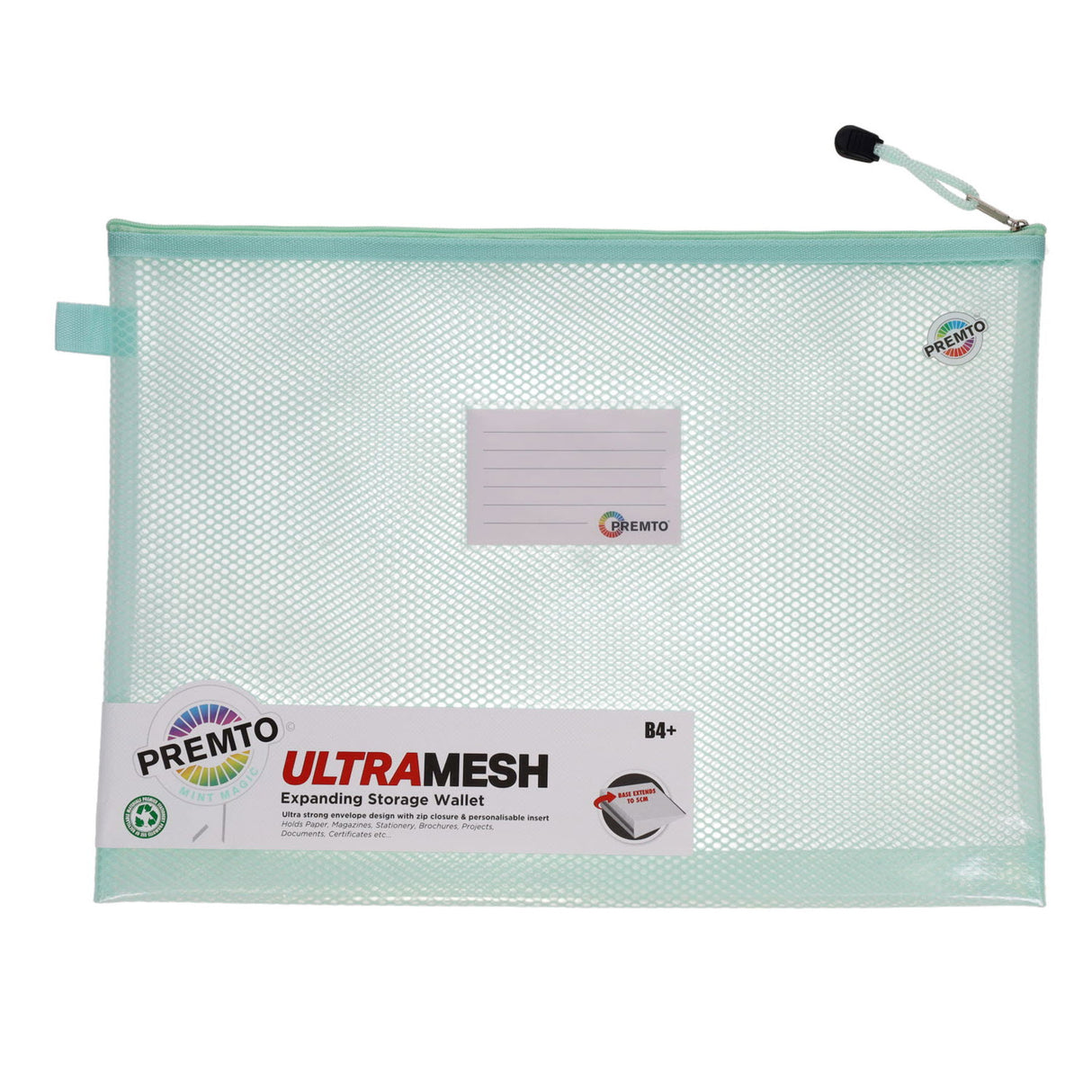 ■ Premto - B4+ Ultramesh Expanding Wallet - Mint Magic by Premto on Schoolbooks.ie