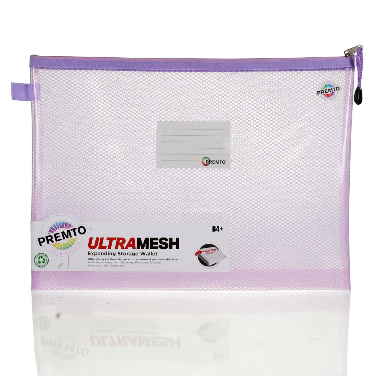 Premto - B4+ Ultramesh Expanding Wallet - Wild Orchid by Premto on Schoolbooks.ie