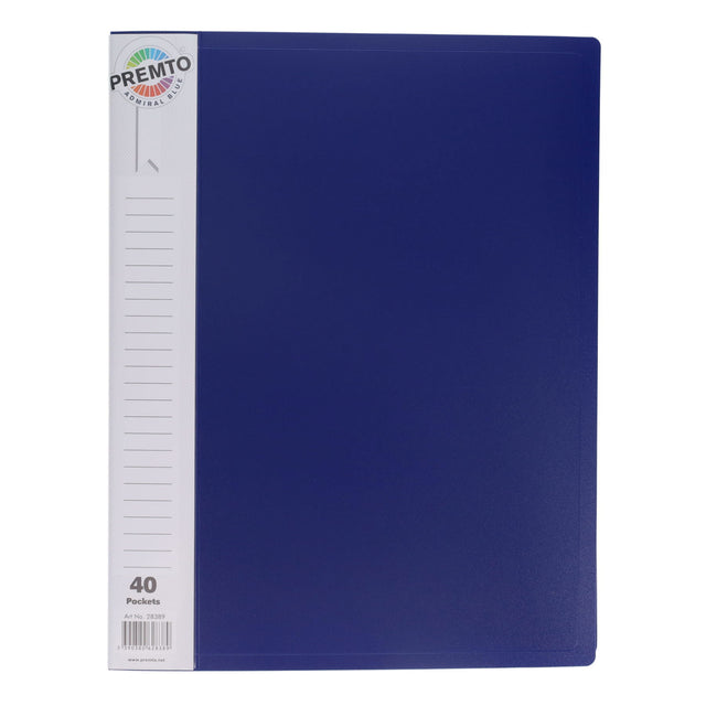 ■ Premto - A4 40 Pocket Display Book - Admiral Blue by Premto on Schoolbooks.ie