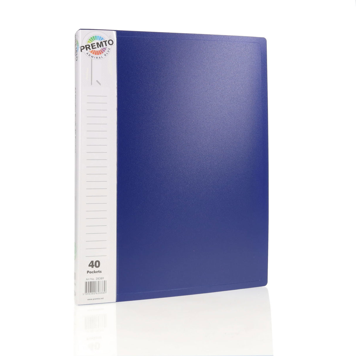 ■ Premto - A4 40 Pocket Display Book - Admiral Blue by Premto on Schoolbooks.ie