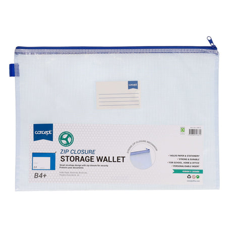 ■ Concept - B4+ Mesh Storage Wallet - Clear by Concept on Schoolbooks.ie