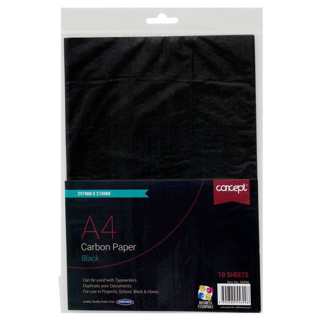 Concept - Pack of 10 - A4 Sheets of Carbon Paper - Black by Concept on Schoolbooks.ie