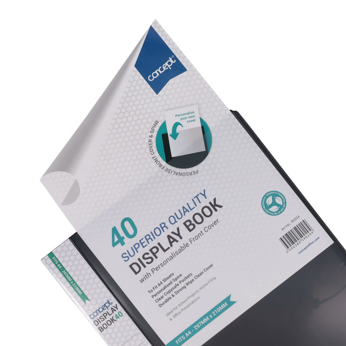 Concept - 40 Pocket Display Book - A4 - Black by Concept on Schoolbooks.ie