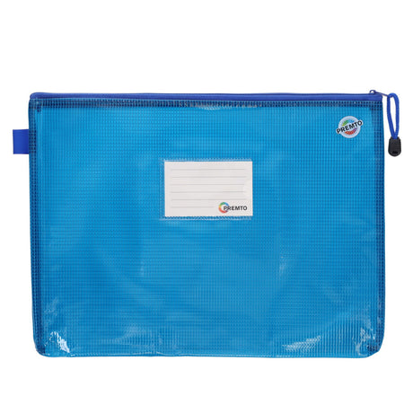 Premto - A4+ Extra Durable Mesh Wallet - Printer Blue by Premto on Schoolbooks.ie