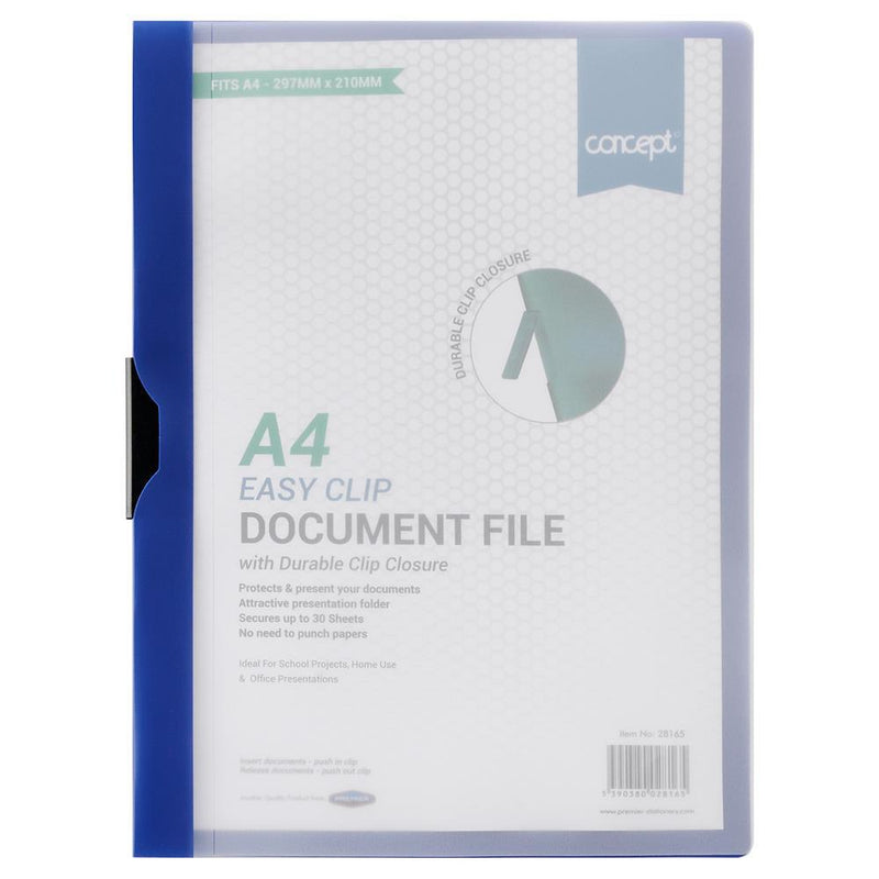 Concept - A4 Easy Clip Document File by Premier Stationery on Schoolbooks.ie
