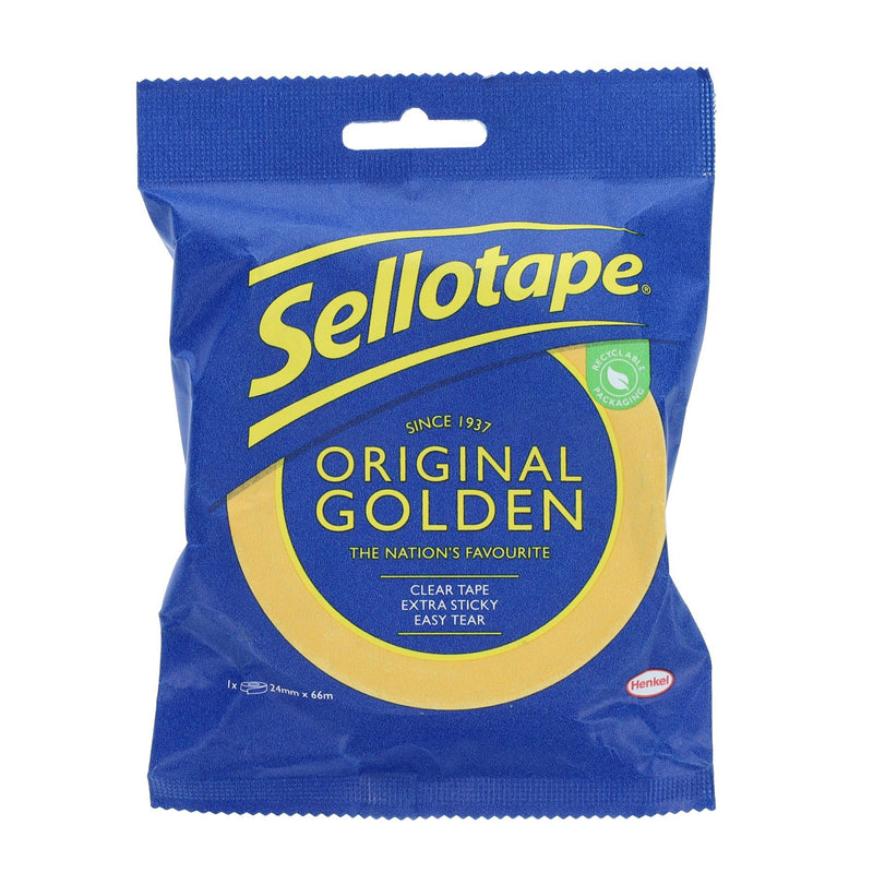 Sellotape - 24mm x 66m - Original Golden Tape by Sellotape on Schoolbooks.ie
