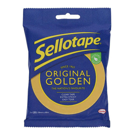 Sellotape - 18mm x 66m - Original Golden Tape by Sellotape on Schoolbooks.ie