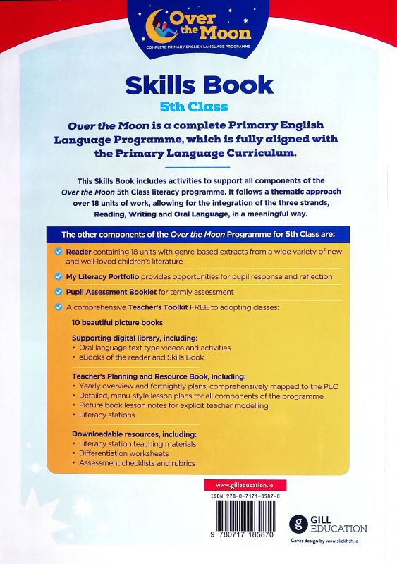 Over The Moon - 5th Class - Skills Book and My Literacy Portfolio Set by Gill Education on Schoolbooks.ie