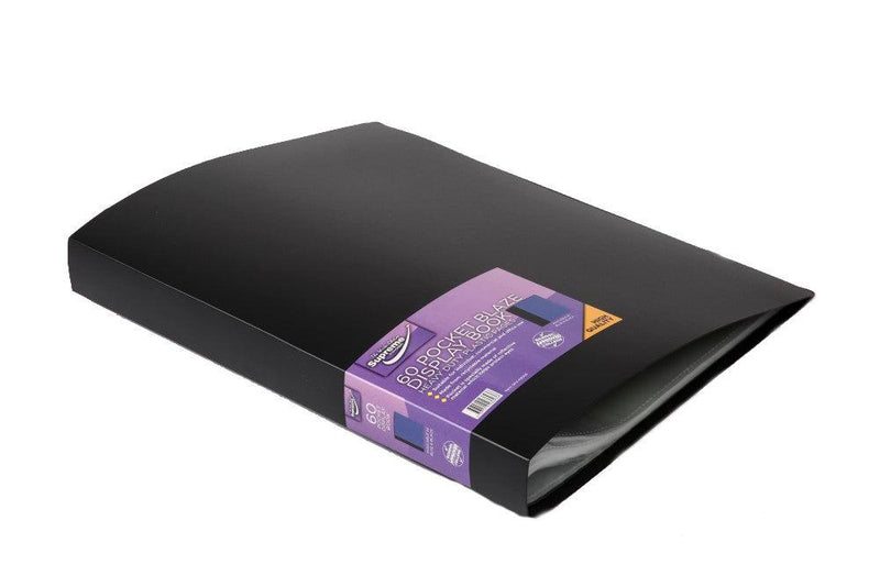 Supreme Stationery - 60 Pocket Display Book - A4 - Black by Supreme Stationery on Schoolbooks.ie