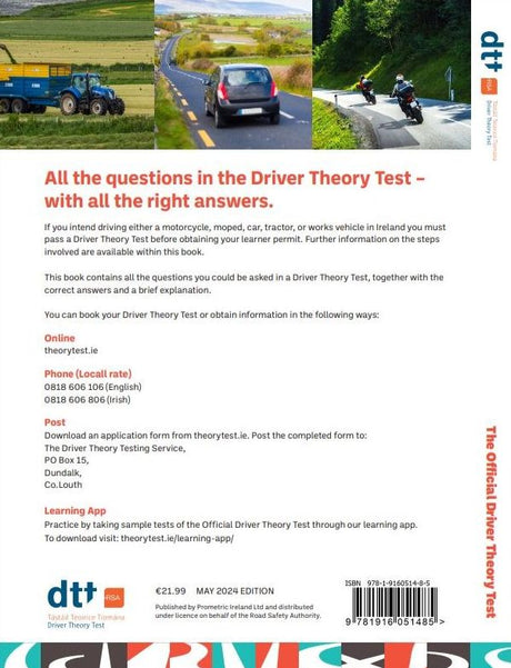 The Official Driver Theory Test - Cars, Motorcycles and Work Vehicles - New Edition (2024) by Prometric Ireland Ltd on Schoolbooks.ie