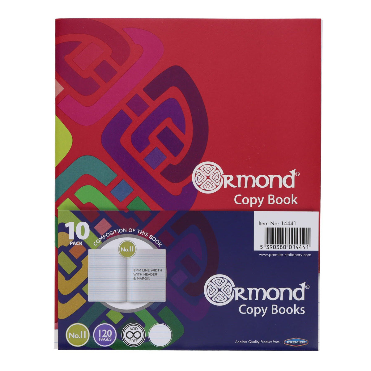 Exercise Copy Ormond - Exercise Copy - No. 11 - 120 Page - Pack of 10 – Schoolbooks.ie