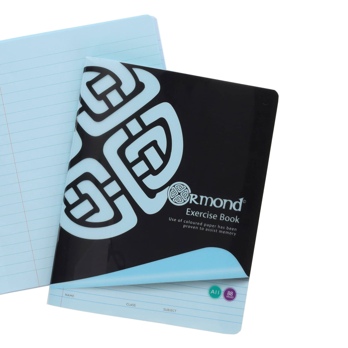 Ormond 88pg A11 Visual Memory Aid Durable Cover Copy Book - Blue by Ormond on Schoolbooks.ie