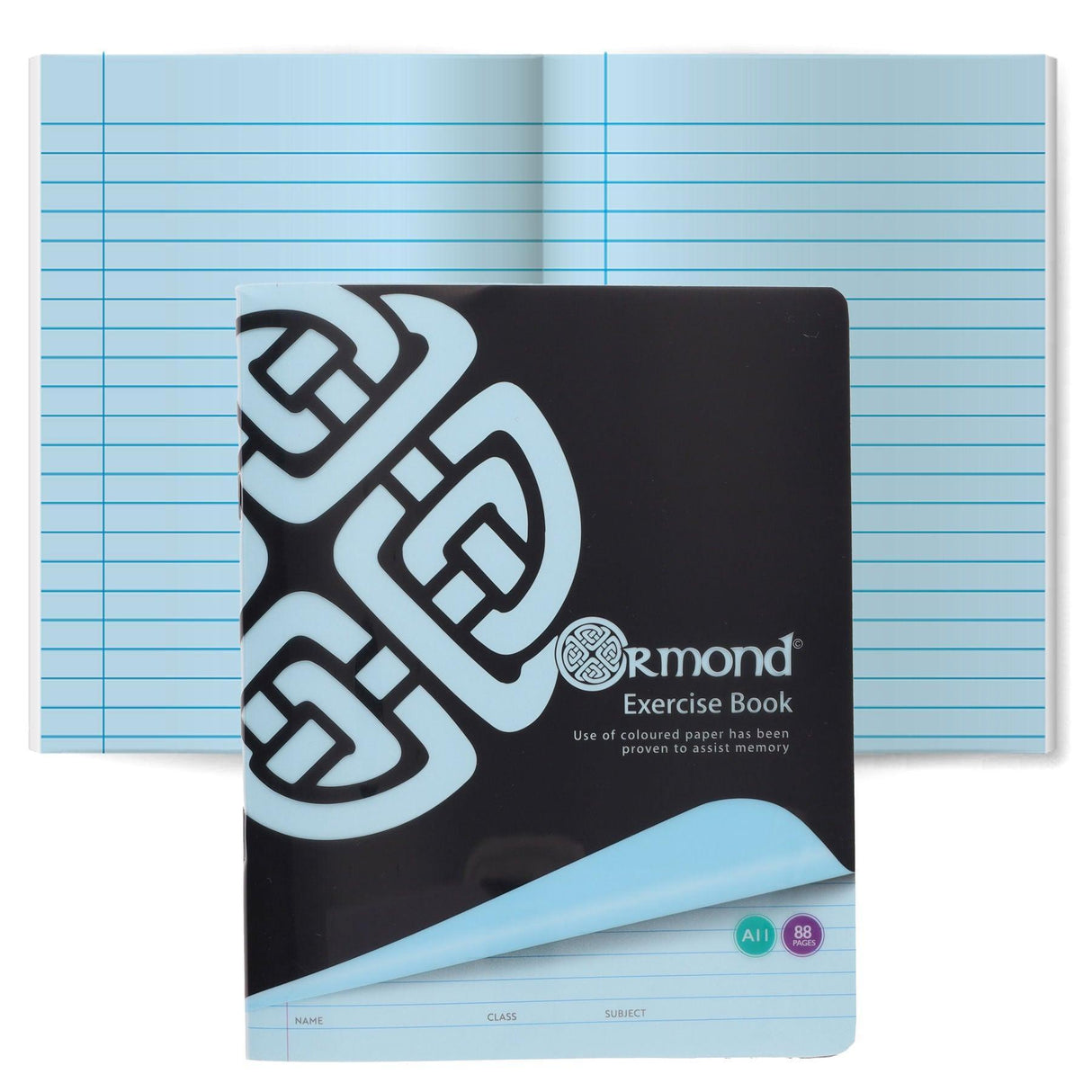 Ormond 88pg A11 Visual Memory Aid Durable Cover Copy Book - Blue by Ormond on Schoolbooks.ie