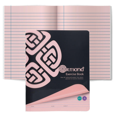 Ormond A11 88 Page Durable Cover - Visual Memory Aid - Copy Book - Pink by Ormond on Schoolbooks.ie