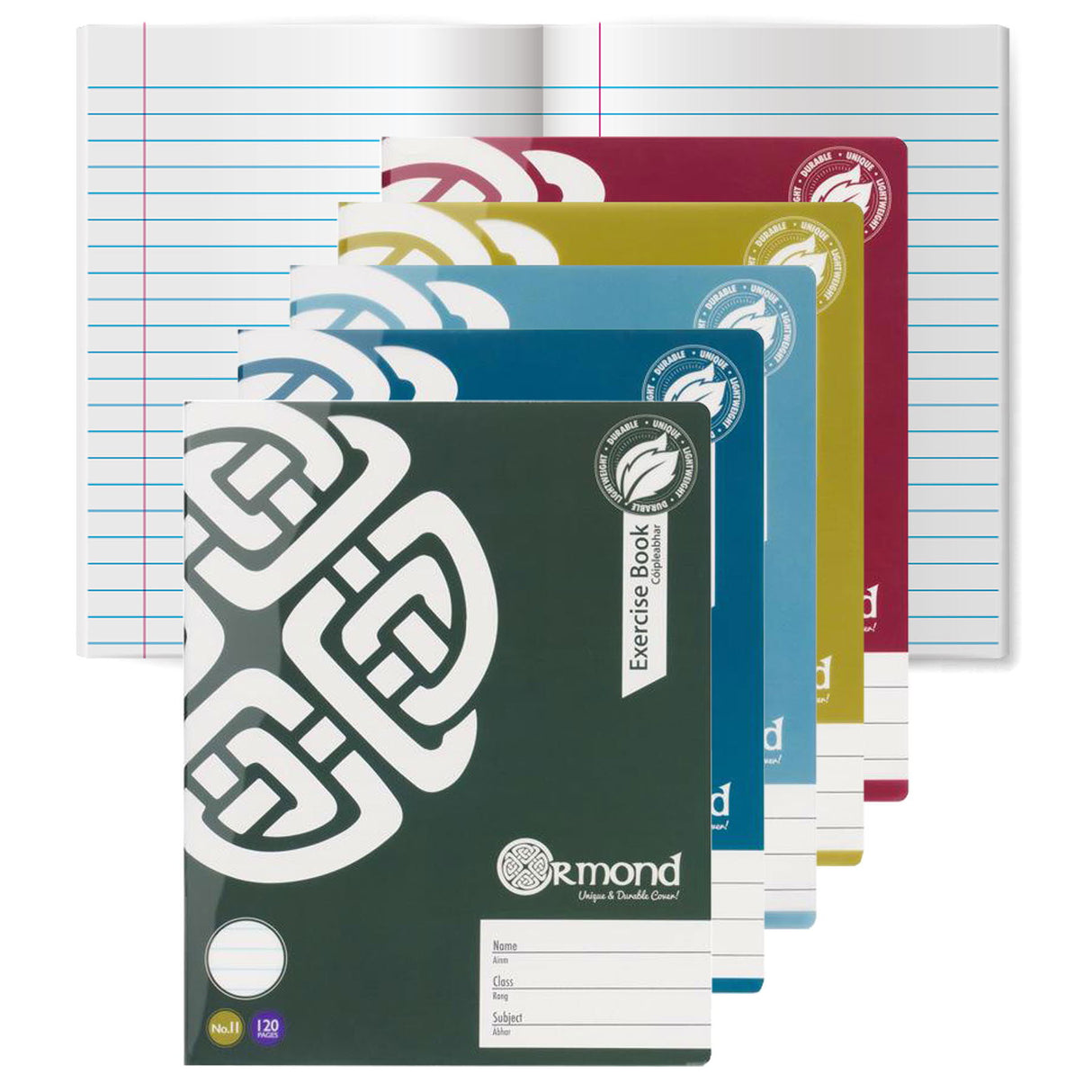■ Ormond - Pack of 5x No.11 - 120 Page Durable Cover Copy Books - Bold by Ormond on Schoolbooks.ie