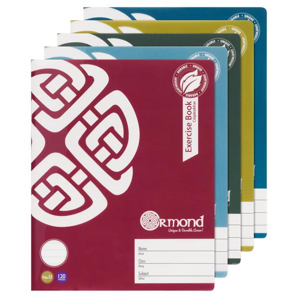 ■ Ormond - Pack of 5x No.11 - 120 Page Durable Cover Copy Books - Bold by Ormond on Schoolbooks.ie