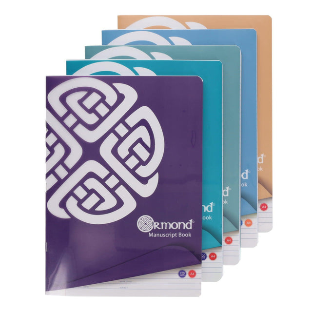 ■ Ormond - Manuscript Book - Durable Cover - A4 - 120 page - Pack of 5 by Ormond on Schoolbooks.ie
