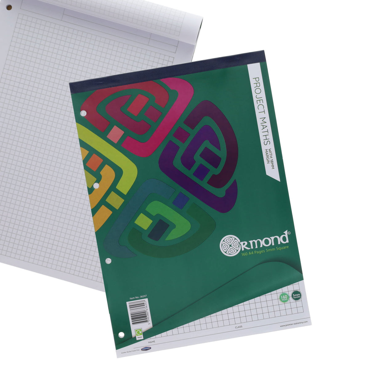 Ormond - Project Maths Refill Pad - A4 - 160 page - 5mm Squared by Ormond on Schoolbooks.ie