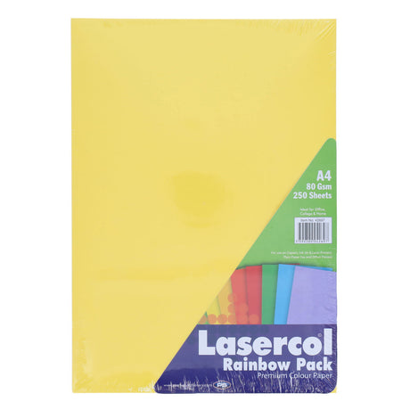 Lasercol - A4 80gsm Activity Paper - 1/2 Ream - Rainbow by Lasercol on Schoolbooks.ie