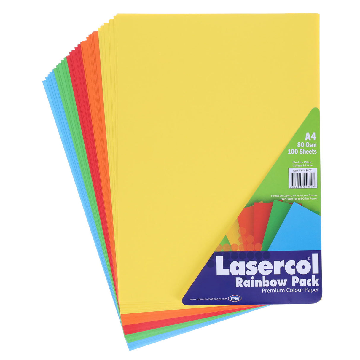 Lasercol - A4 80gsm Activity Paper - 100 Sheets - Rainbow by Lasercol on Schoolbooks.ie