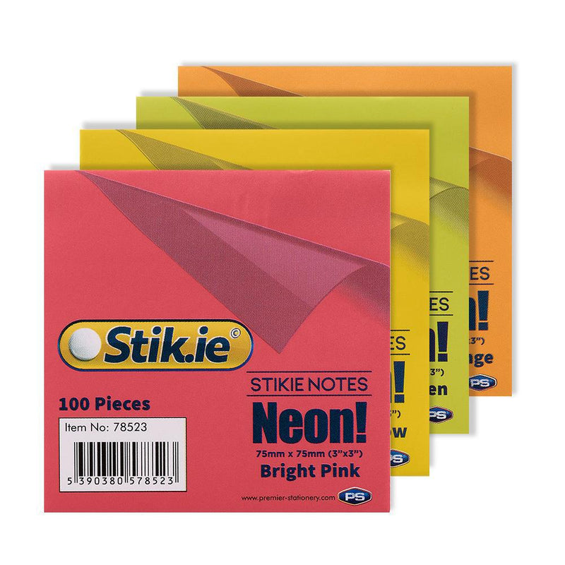 Stik-ie Notes 75x75mm - 5 Colours - Rainbow by Stik-ie on Schoolbooks.ie