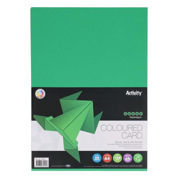 Premier Activity A4 160gsm Card 50 Sheets - Asparagus Green by Premier Stationery on Schoolbooks.ie