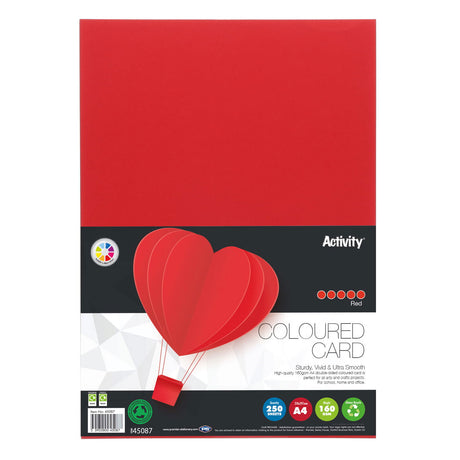 ■ Premier Activity - A4 160gsm Card 50 Sheets - Red by Premier Activity on Schoolbooks.ie