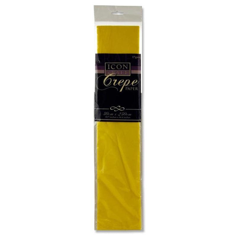 Icon Craft 50x250cm 17gsm Crepe Paper - Daffodil Yellow by Icon on Schoolbooks.ie