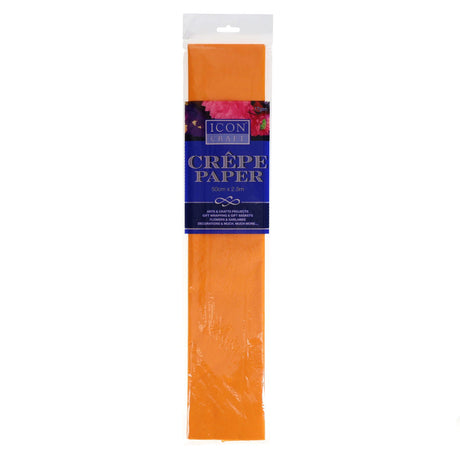 Icon Craft 50x250cm 17gsm Crepe Paper - Orange by Icon on Schoolbooks.ie