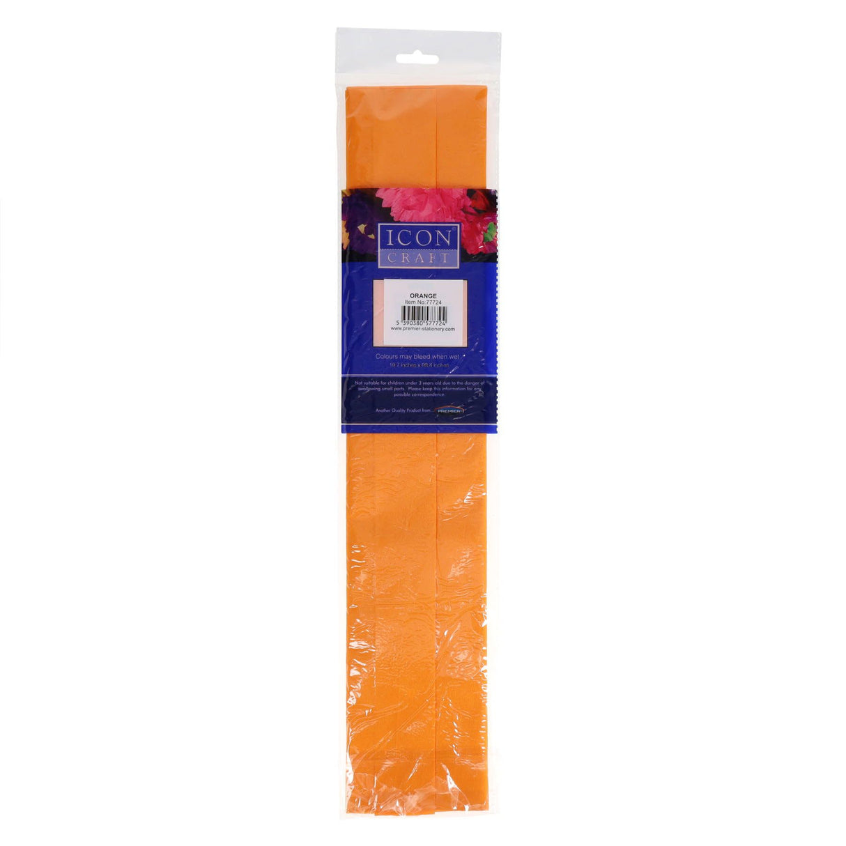 Icon Craft 50x250cm 17gsm Crepe Paper - Orange by Icon on Schoolbooks.ie