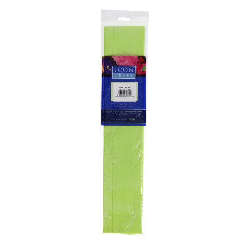 Icon Craft 50x250cm 17gsm Crepe Paper - Lime Green by Icon on Schoolbooks.ie