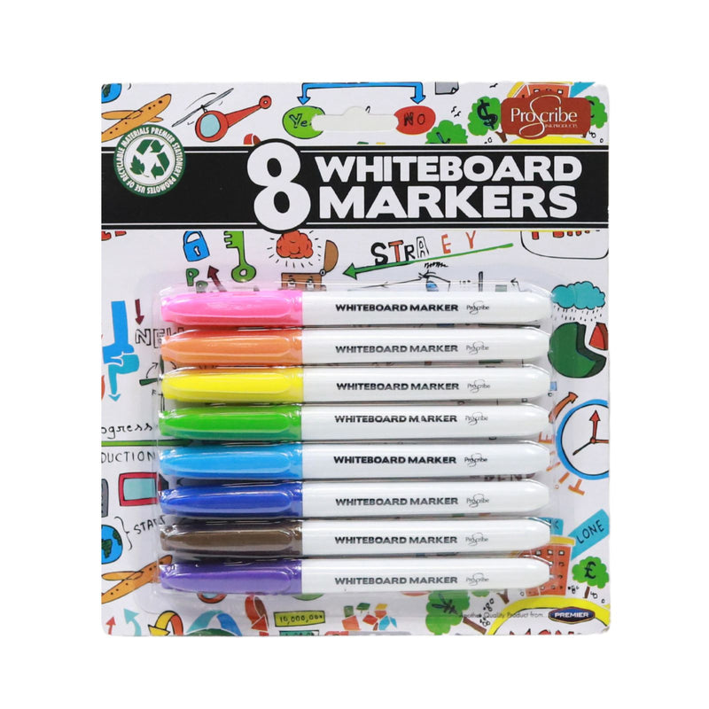 ProScribe - Whiteboard Markers - Assorted Colours - Pack of 8 by ProScribe on Schoolbooks.ie