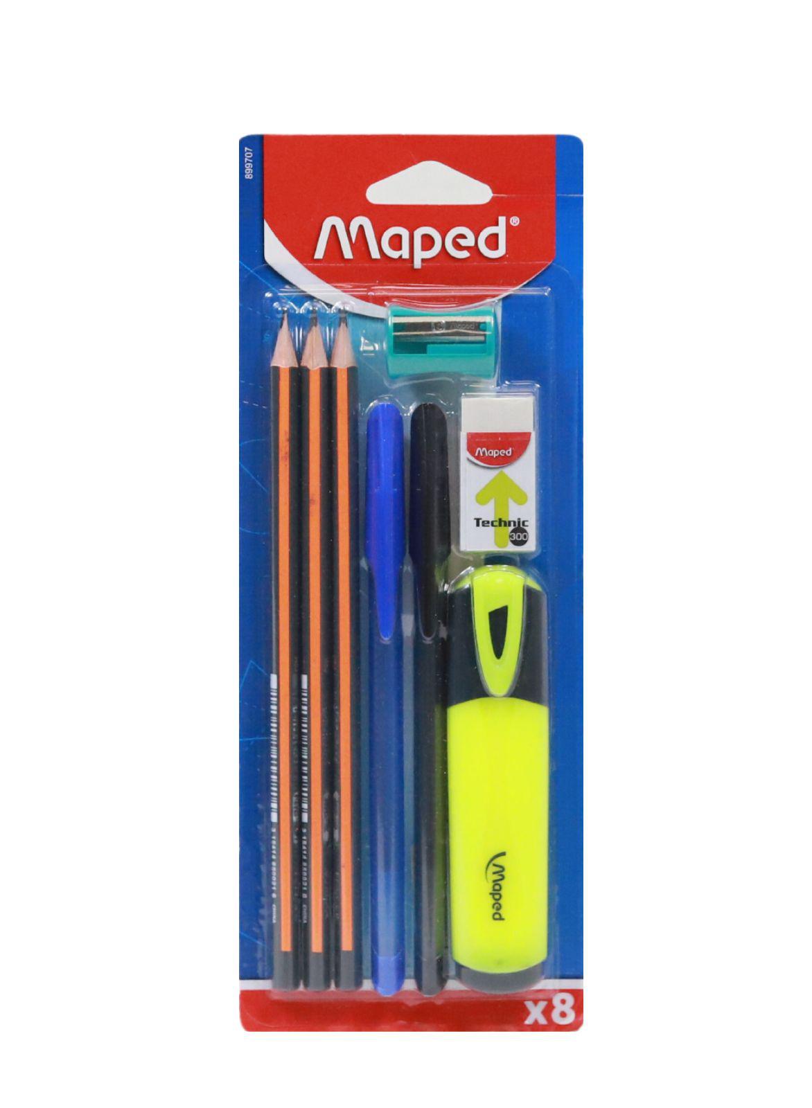 Maped - 8 piece Carded Stationery Set by Maped on Schoolbooks.ie