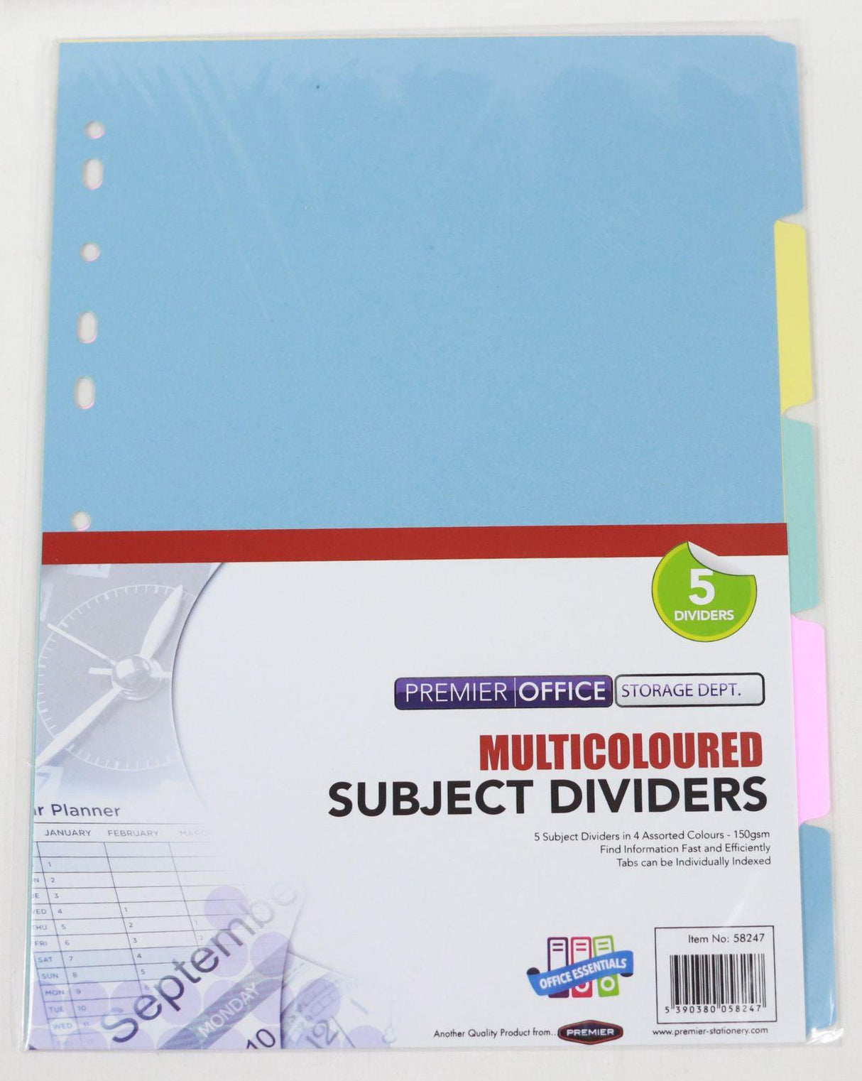 Premier Office - 175gsm Subject Dividers - 5 Part by Premier Office on Schoolbooks.ie