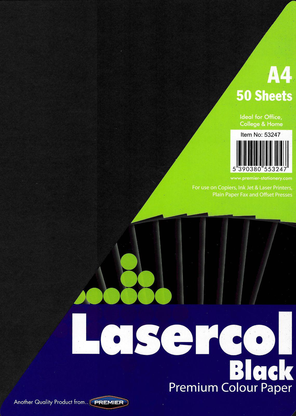 Lasercol - A4 80gsm Activity Paper - 50 Sheets - Black by Lasercol on Schoolbooks.ie