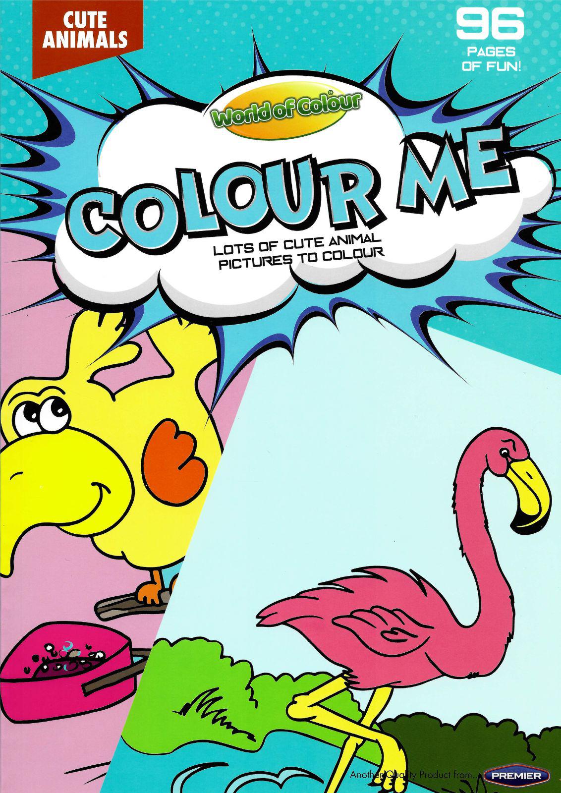 World of Colour - A4 96 page Perforated Colouring Book - Cute Animals by World of Colour on Schoolbooks.ie